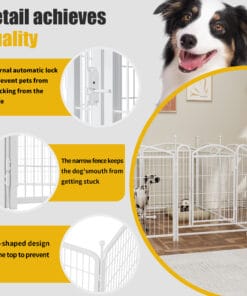 32″ 8 Panels Metal Dog Pen