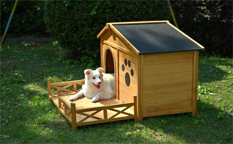 48″ Wooden Dog House with Porch
