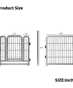24″ Foldable Metal Dog Fence