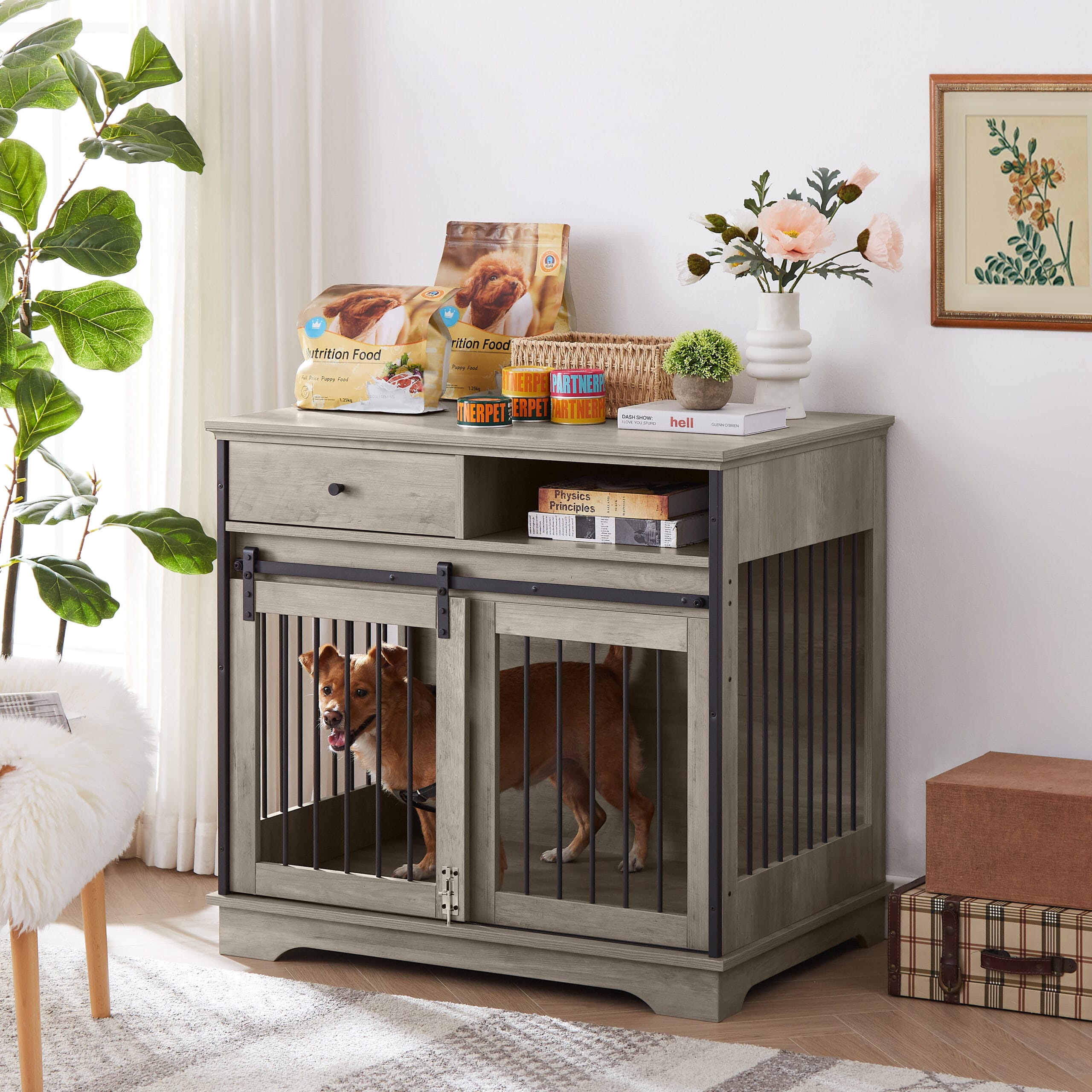 35.43" Dog House Side Table