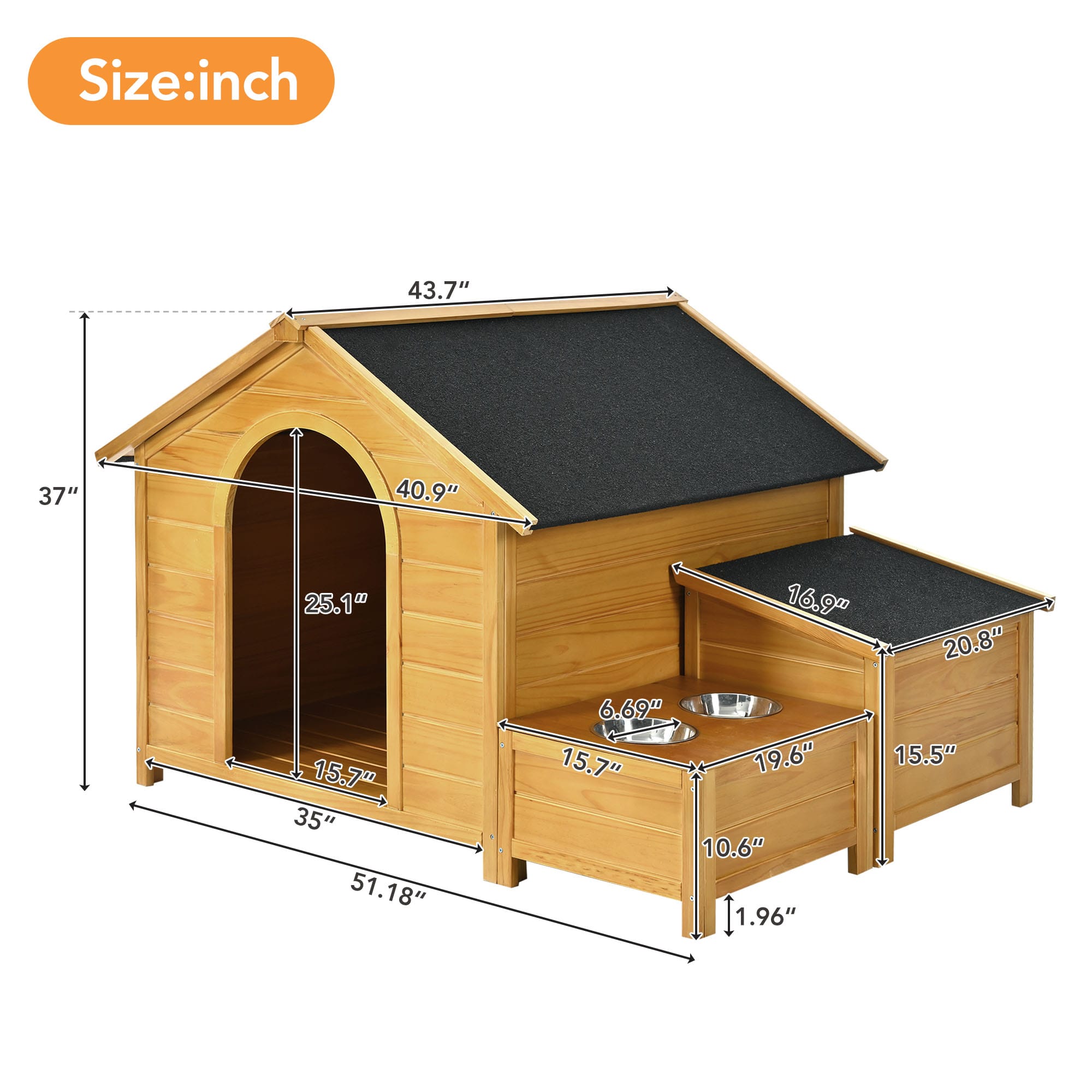 51.18" Large Wooden Dog House
