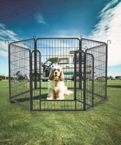 31.7"H 6 Panels Metal Dog Playpen