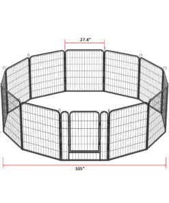 31.7″H 12 Panels Metal Dog Playpen
