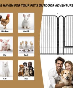 31.7″H 12 Panels Metal Dog Playpen