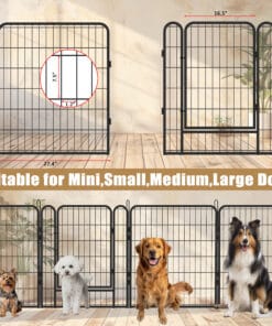 31.7″H 12 Panels Metal Dog Playpen