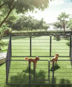 31.7″H 12 Panels Metal Dog Playpen