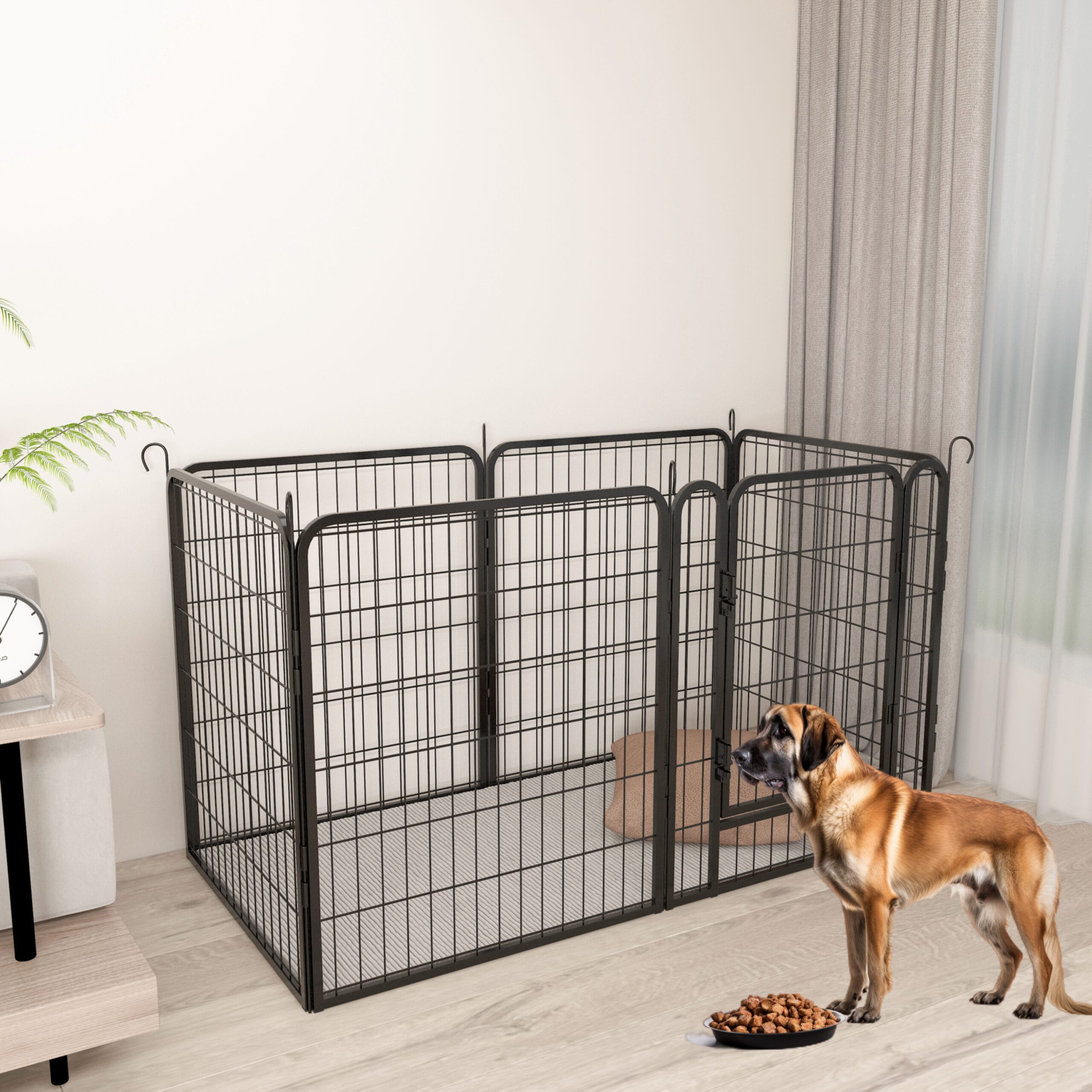 31.7"H 6 Panels Metal Dog Playpen