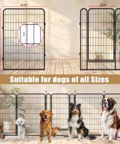 39.37″H 8 Panels Metal Dog Playpen