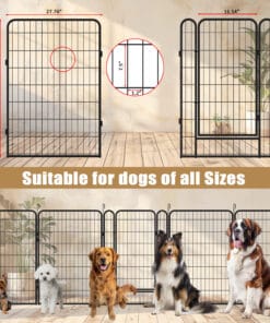 39.37″H 16 Panels Metal Dog Playpen
