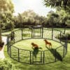 31.7"H 16 Panels Metal Dog Playpen