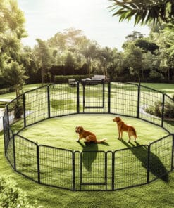 31.7"H 16 Panels Metal Dog Playpen