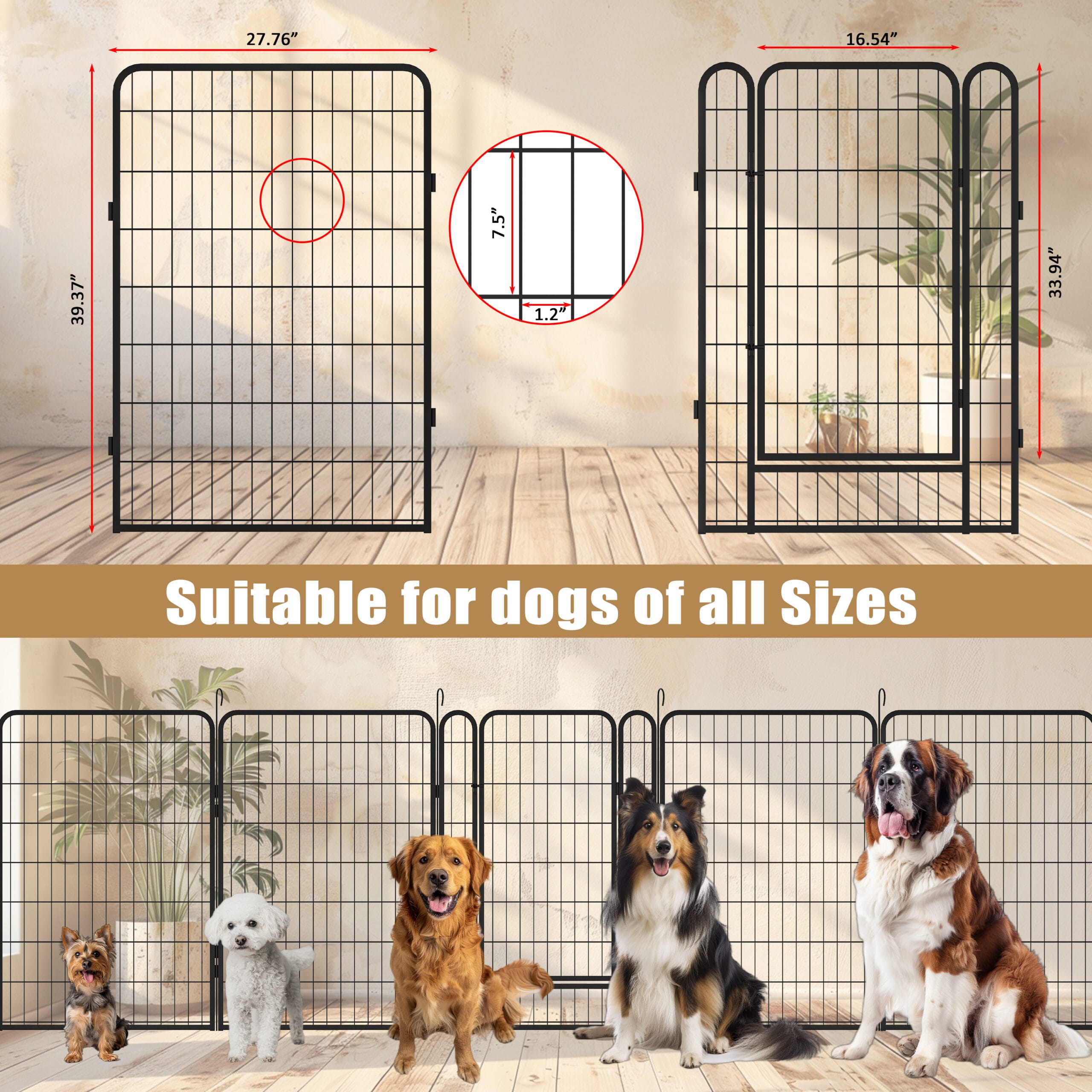 16 Panels Heavy Duty Metal Playpen