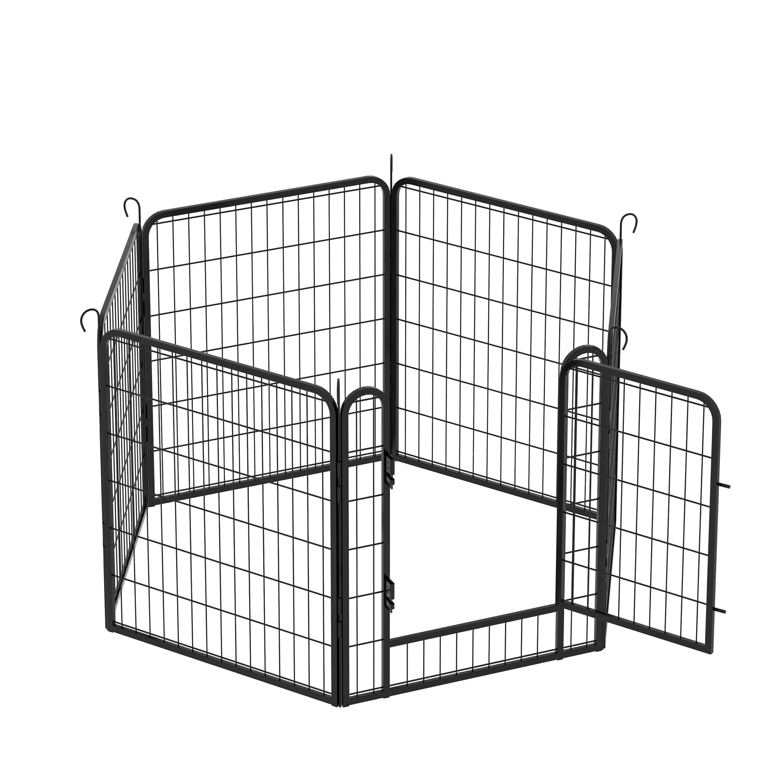 31.7"H 6 Panels Metal Dog Playpen
