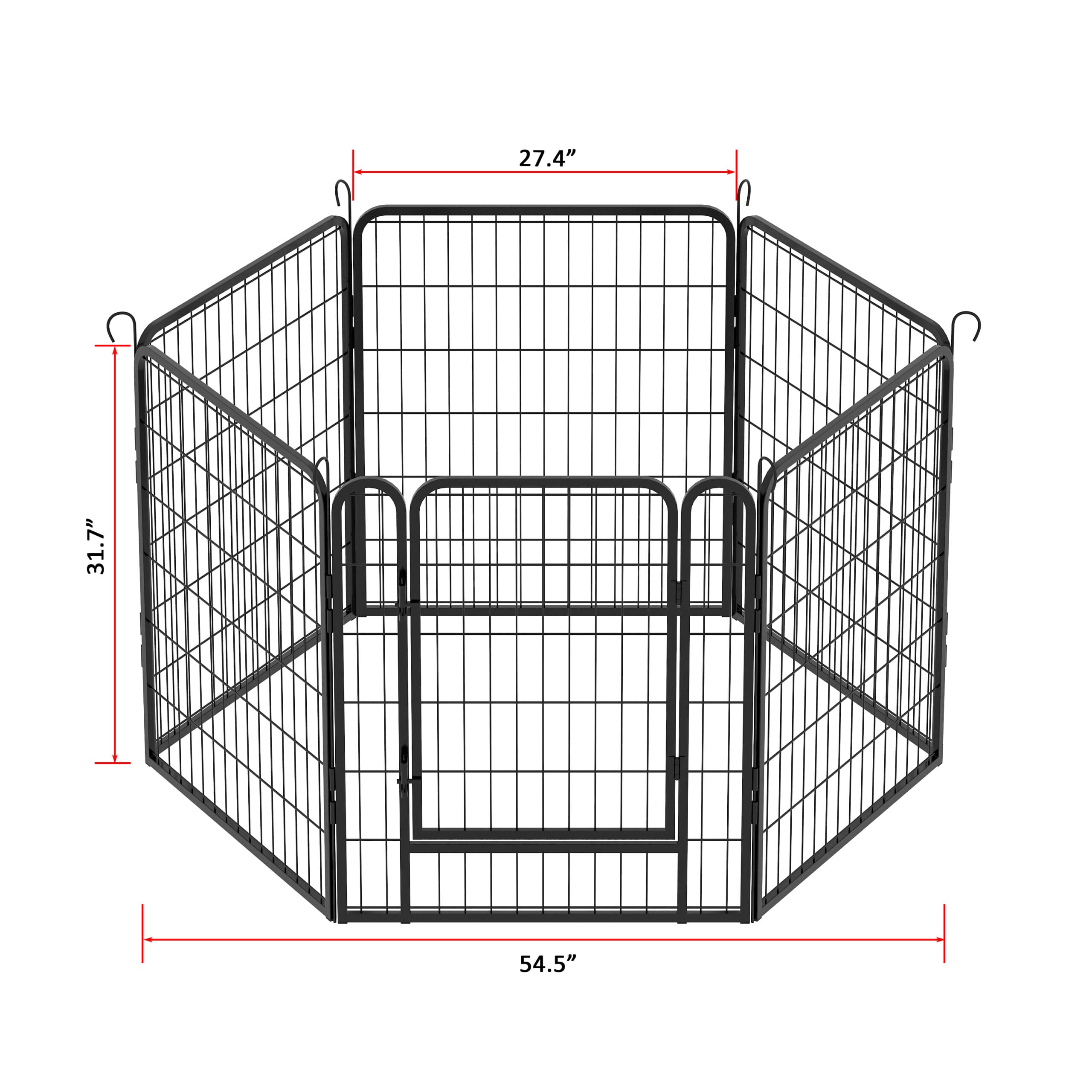 31.7"H 6 Panels Metal Dog Playpen