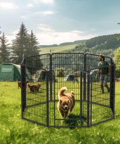 39.37″H 8 Panels Metal Dog Playpen