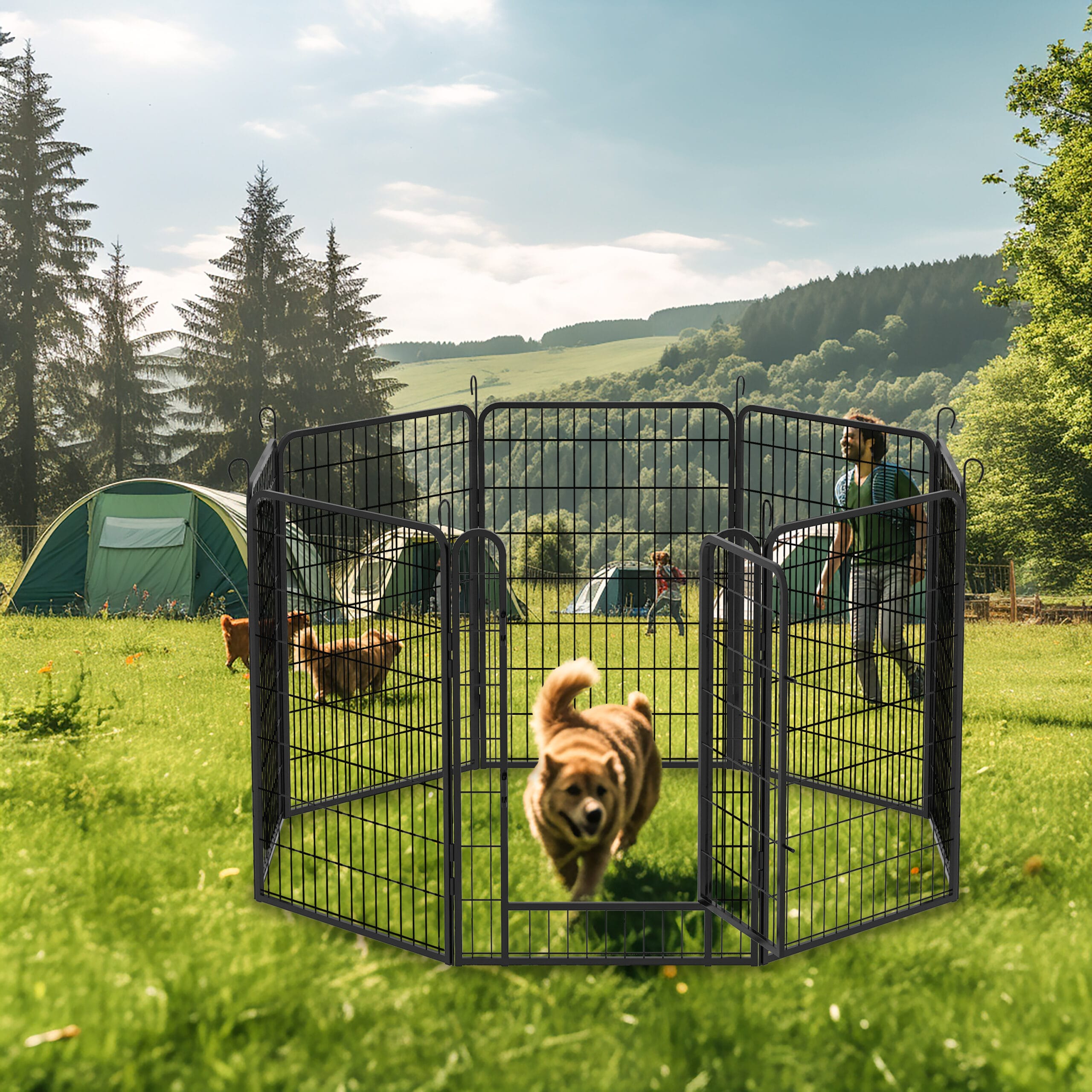 39.37″H 8 Panels Metal Dog Playpen