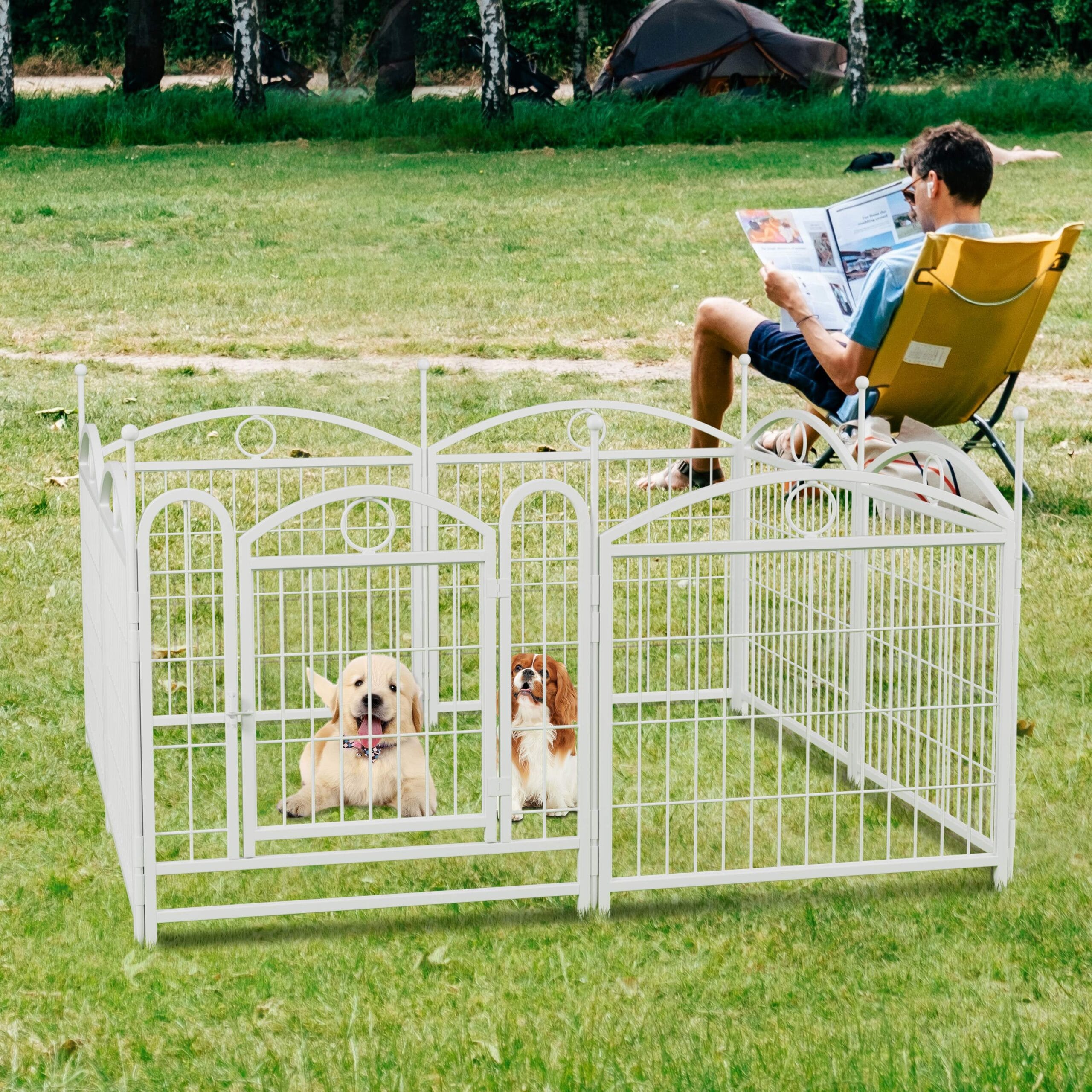 24" 8 Panels Metal Dog Pen