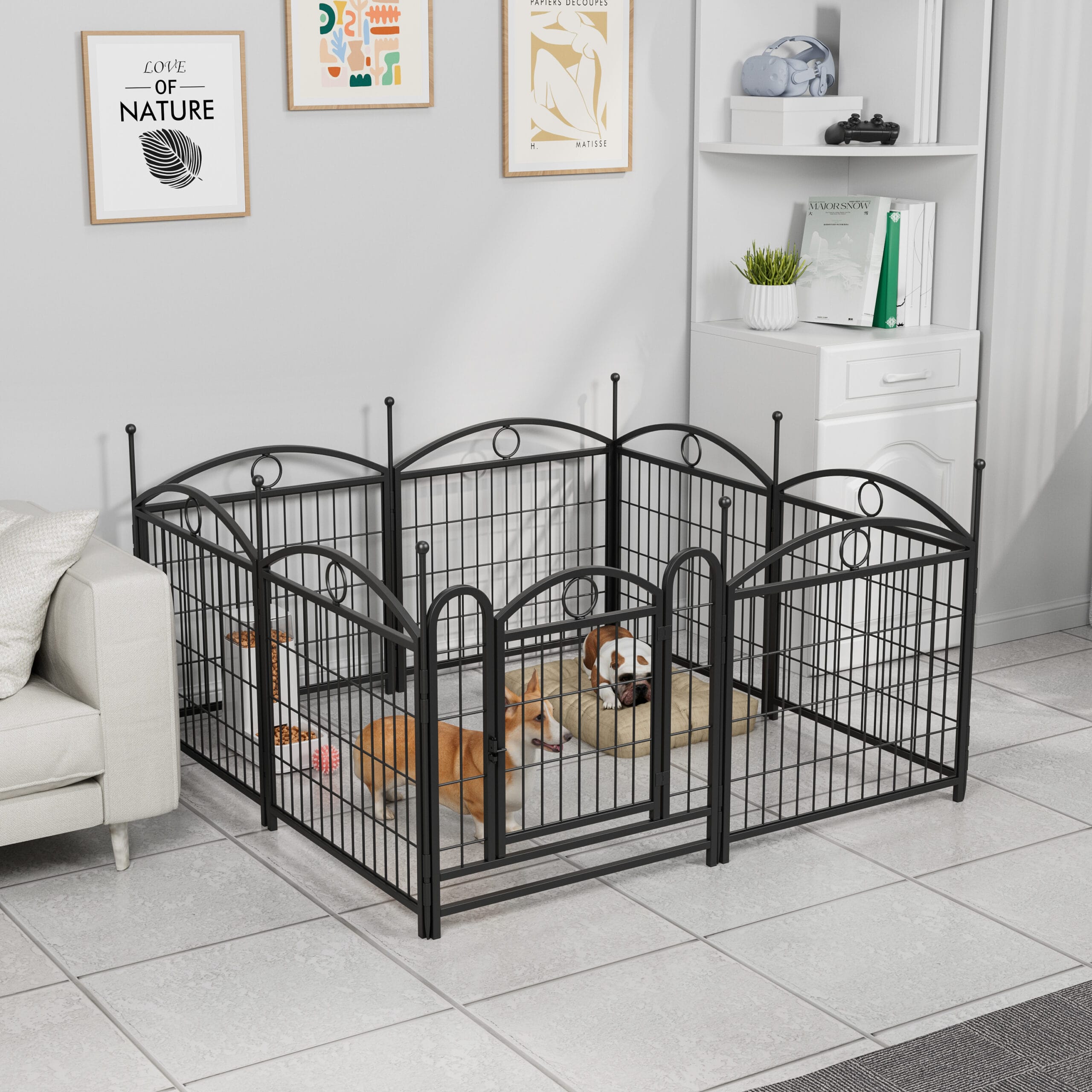 24" 8 Panels Metal Dog Pen