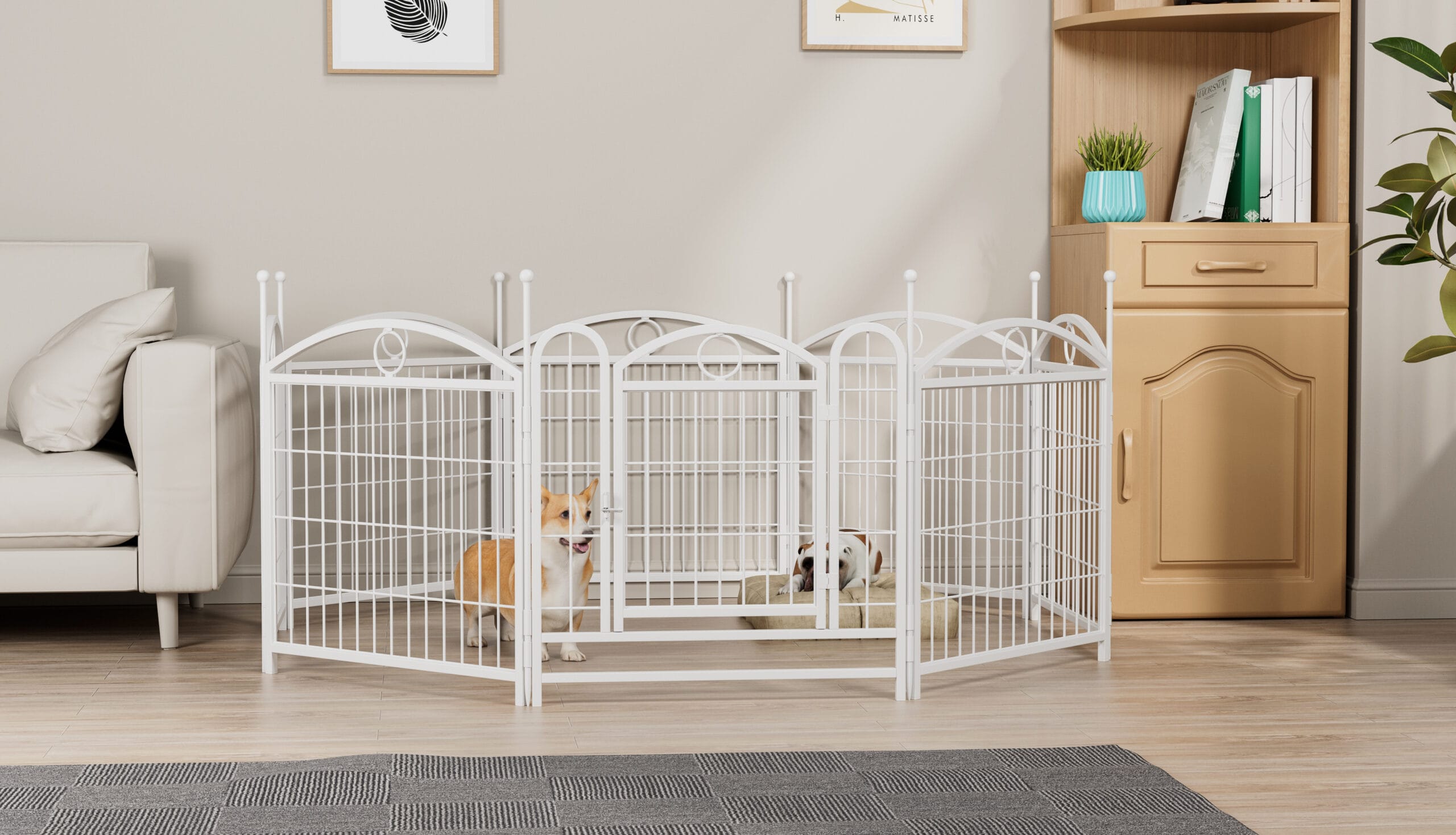 24" 8 Panels Metal Dog Pen