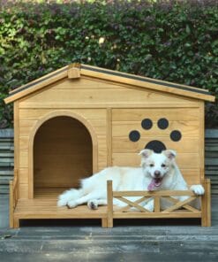 48″ Wooden Dog House with Porch