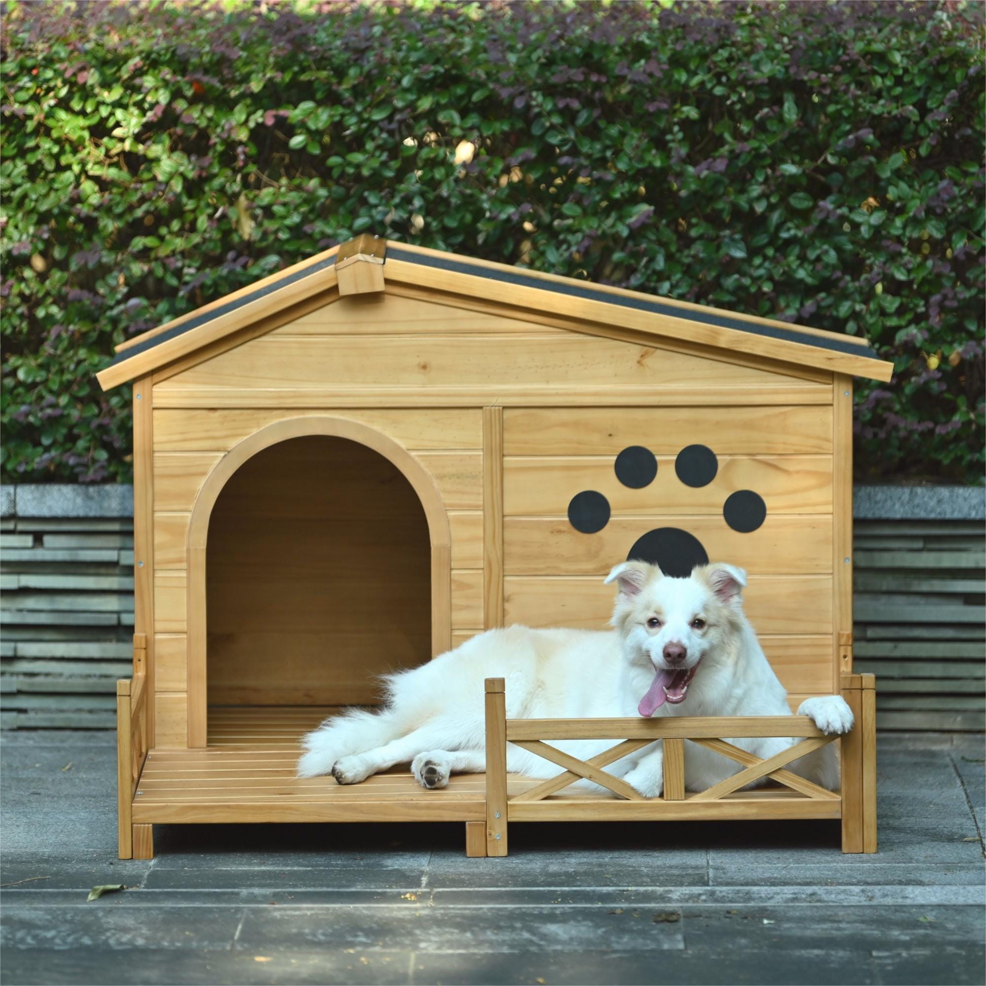 48″ Wooden Dog House with Porch