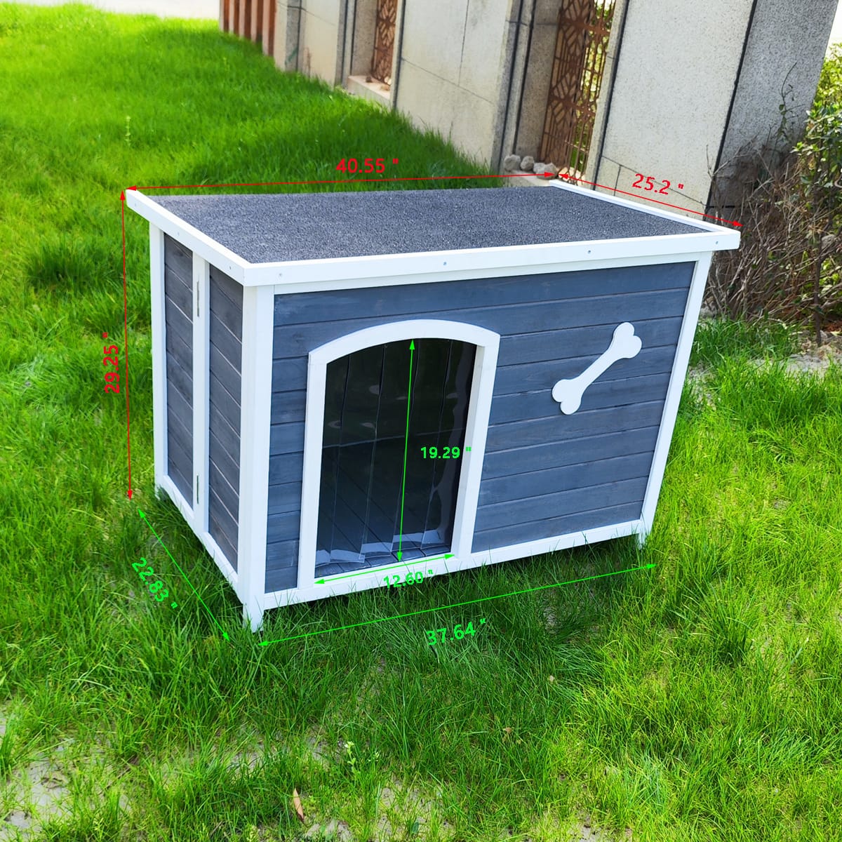 40.55" Wooden Folding Dog House