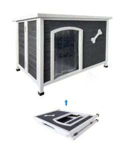 40.55" Wooden Folding Dog House