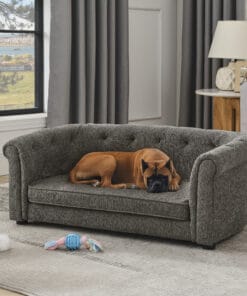 Dog Sofa With Arc-shaped Backrest And Armrests