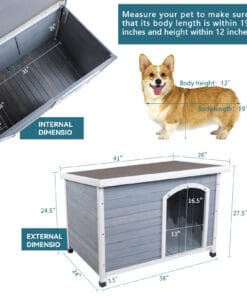 Medium Wooden Outdoor Dog House