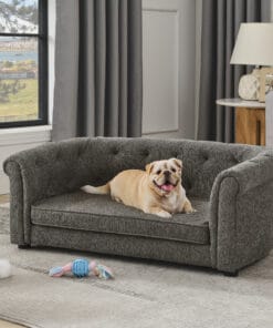 Dog Sofa With Arc-shaped Backrest And Armrests