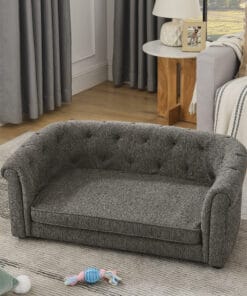 Dog Sofa With Arc-shaped Backrest And Armrests