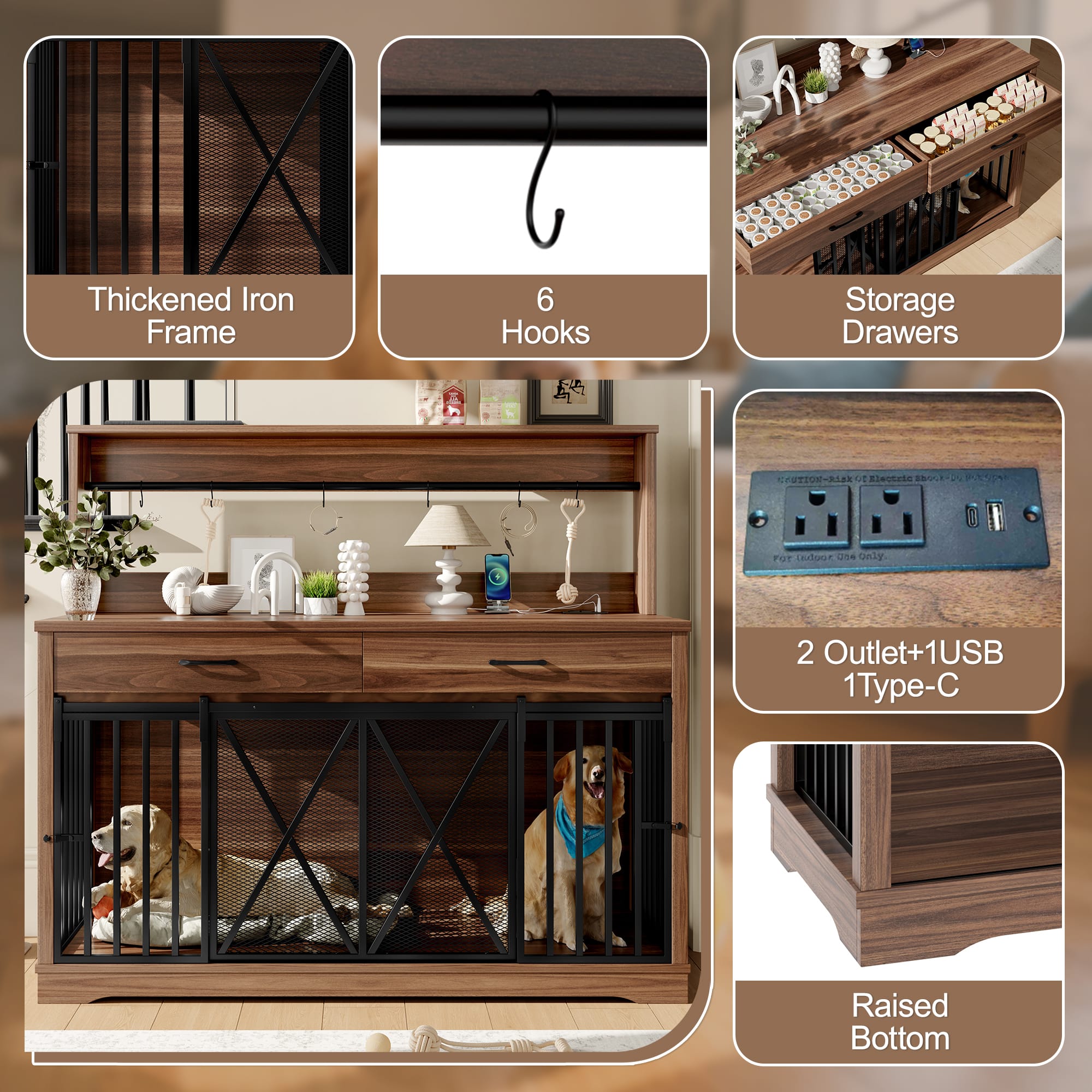 55.1" Heavy Duty Dog Cage Table - Image 5
