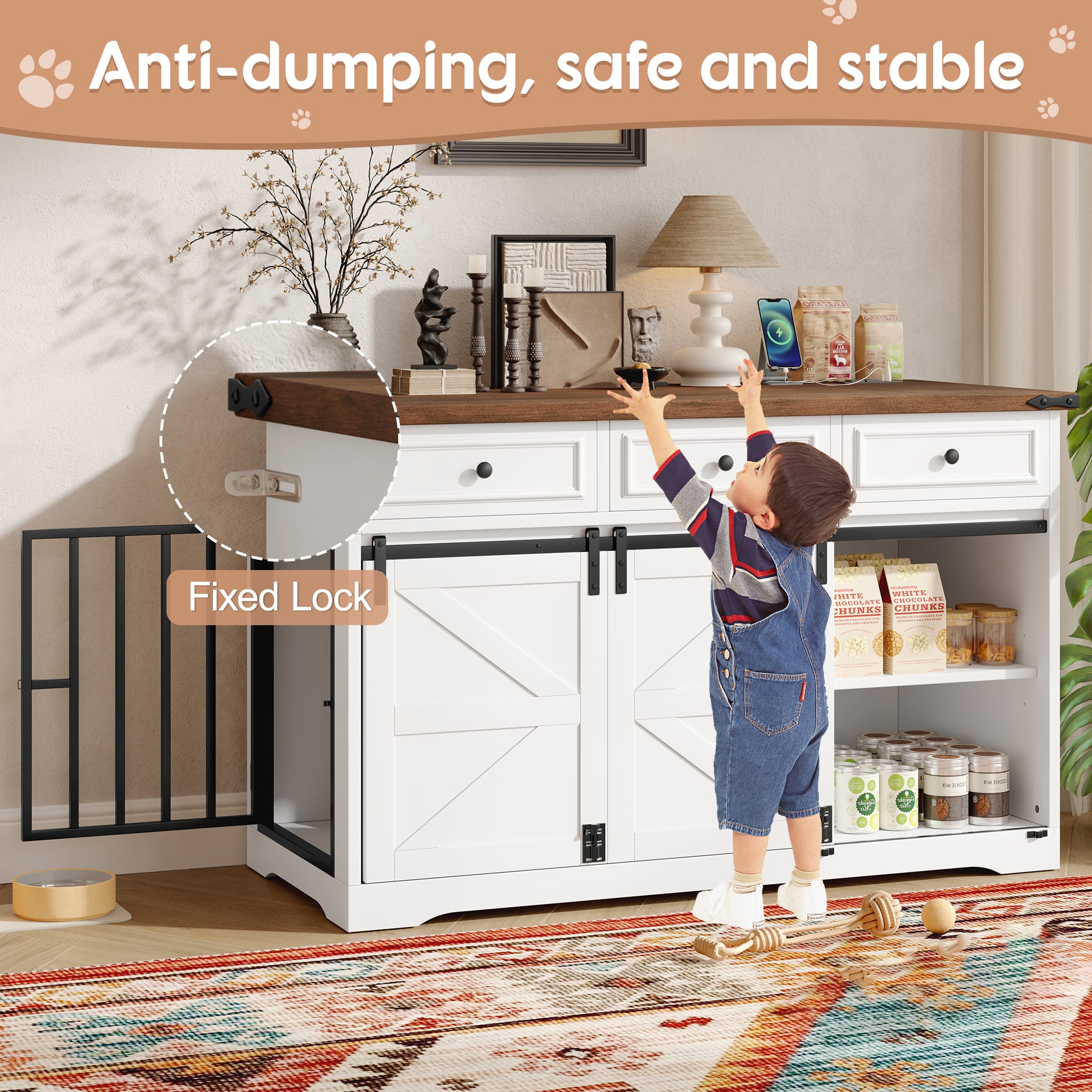 55.1" Dog Crate Furniture