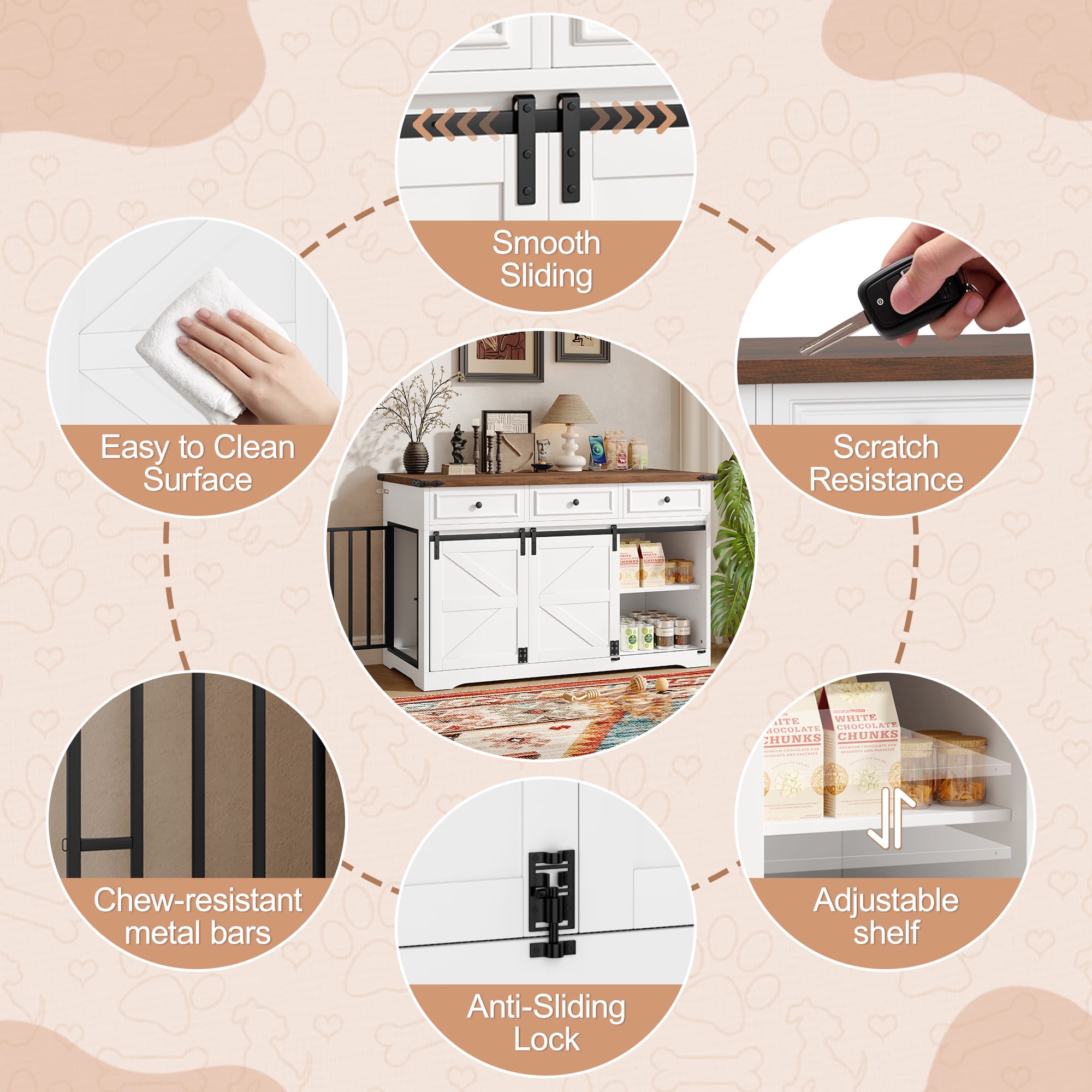 55.1" Dog Crate Furniture