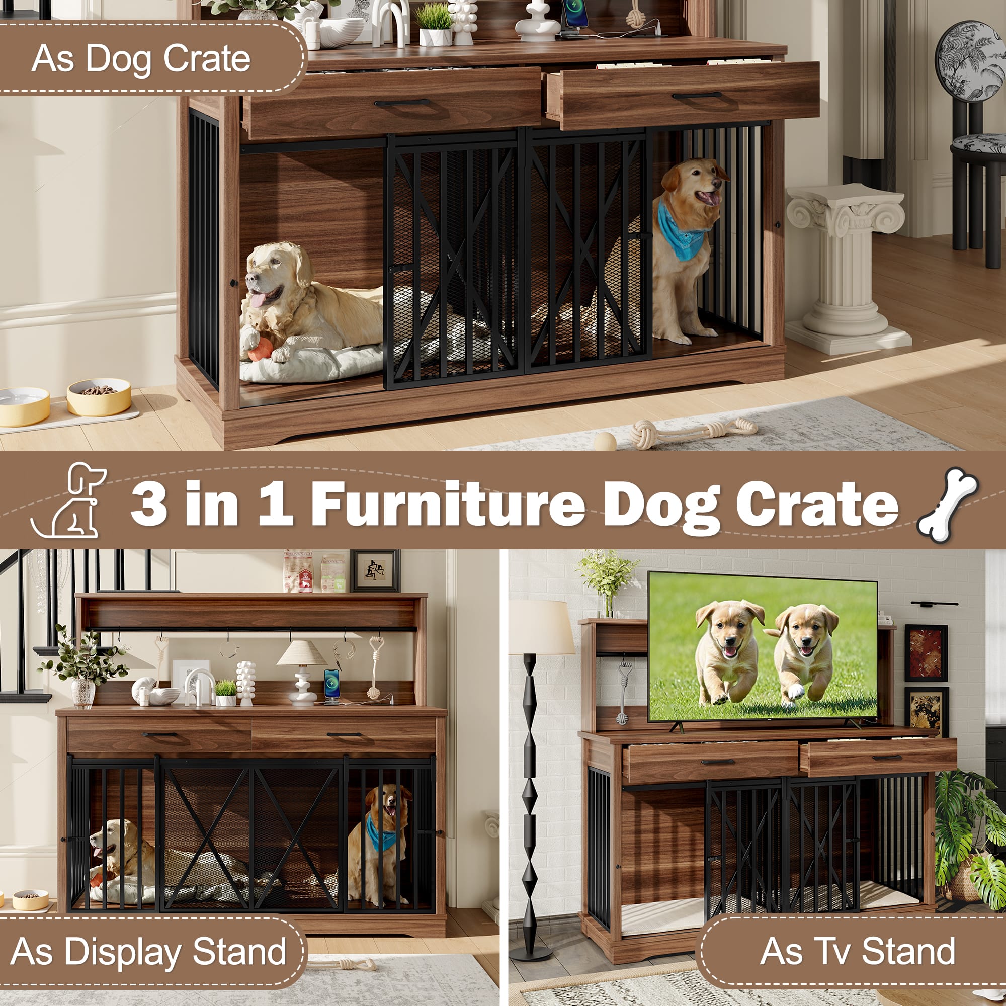 55.1" Heavy Duty Dog Cage Table - Image 7