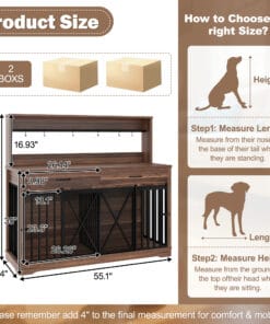 Alternative view of 55.1" Heavy Duty Dog Cage Table