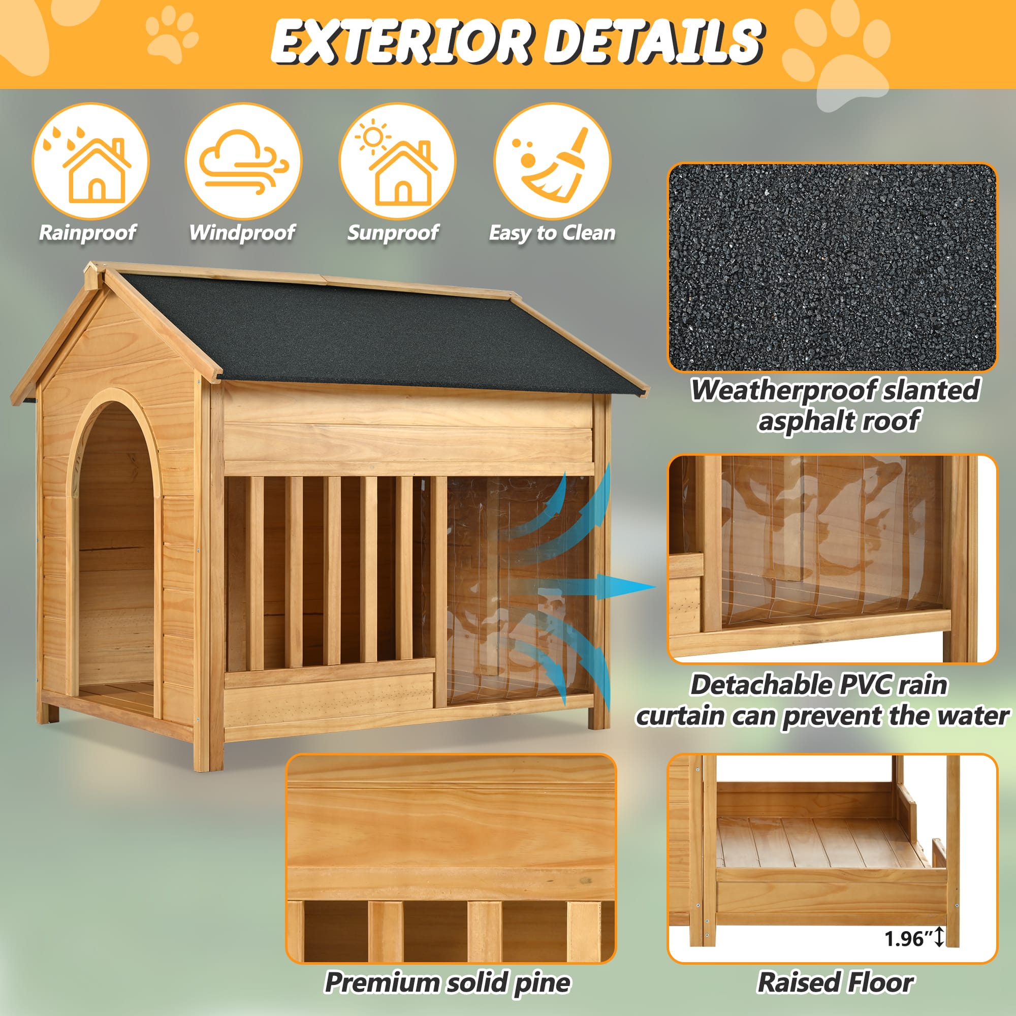 60.2" Large Outdoor Dog House