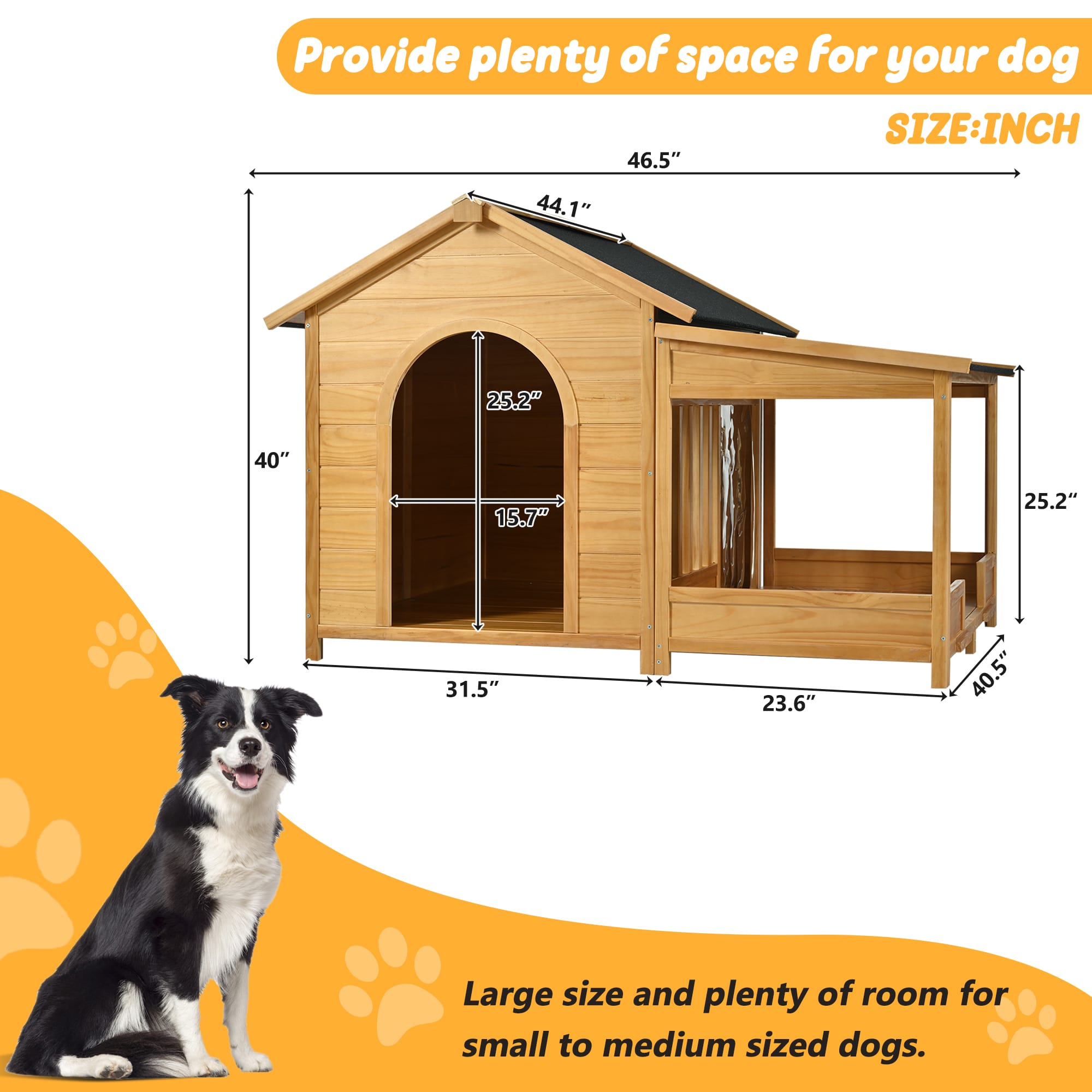 60.2" Large Outdoor Dog House