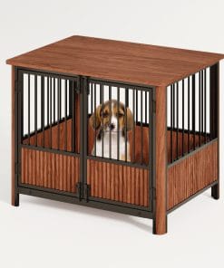 31.5'' Walnut Fluted Wood Dog Crate
