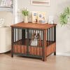 31.5'' Walnut Fluted Wood Dog Crate