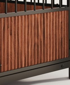 43'' Walnut Fluted Wood Dog Crate