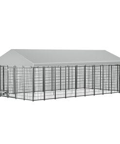 Metal Animal Hutch with Roof Cover