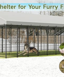 Metal Animal Hutch with Roof Cover