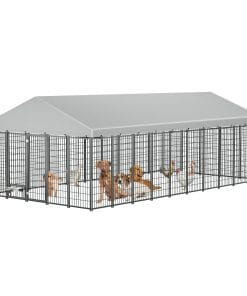 Metal Animal Hutch with Roof Cover