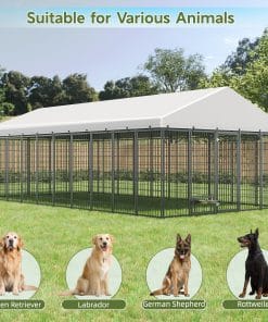 Metal Animal Hutch with Roof Cover