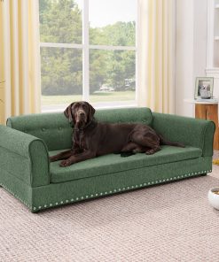 Linen Fabric Elevated Dog Sofa Bed