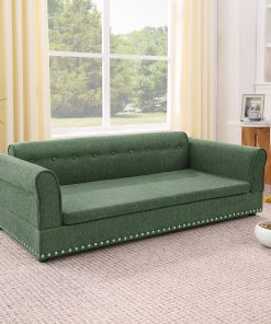 Linen Fabric Elevated Dog Sofa Bed