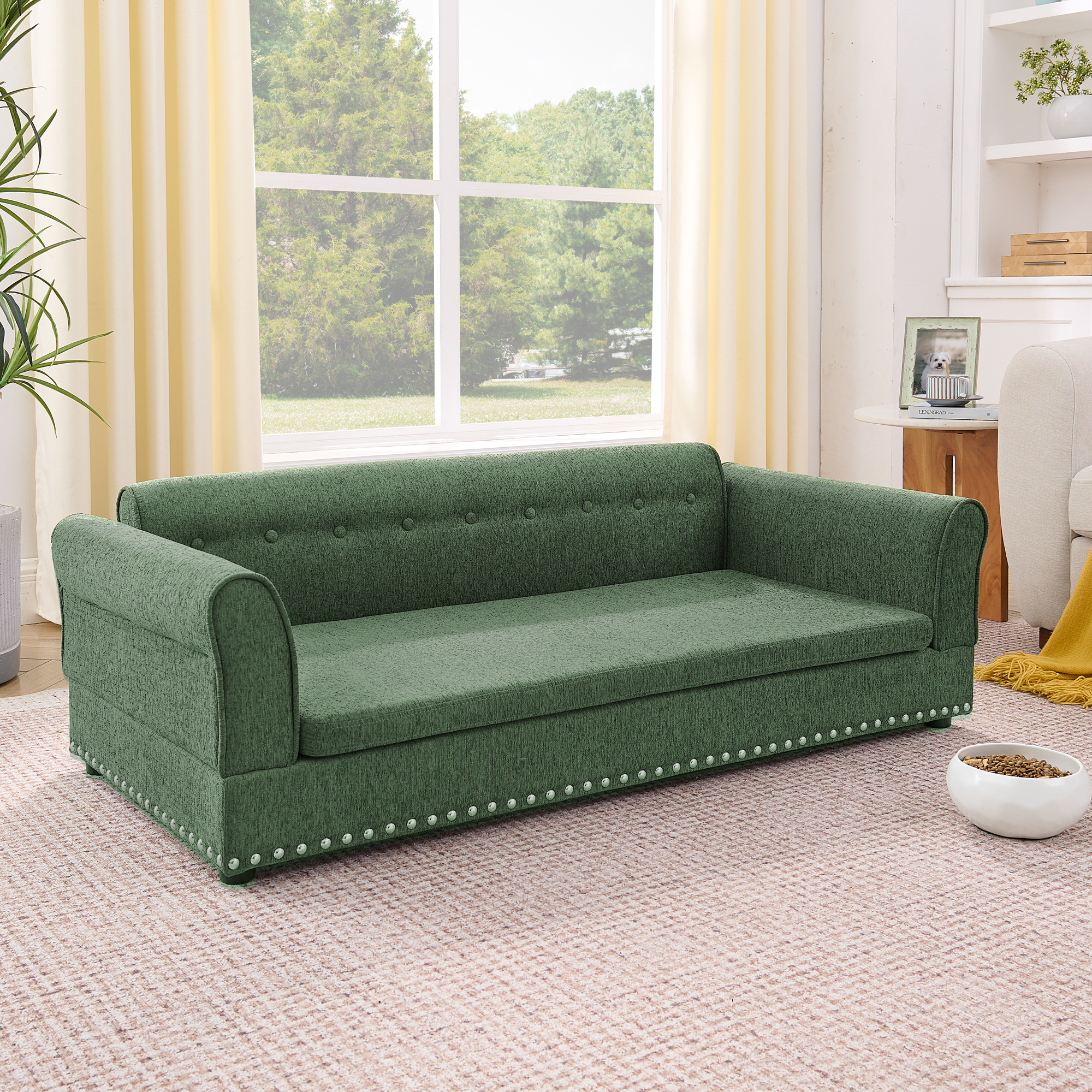 Linen Fabric Elevated Dog Sofa Bed