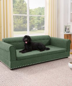 Linen Fabric Elevated Dog Sofa Bed