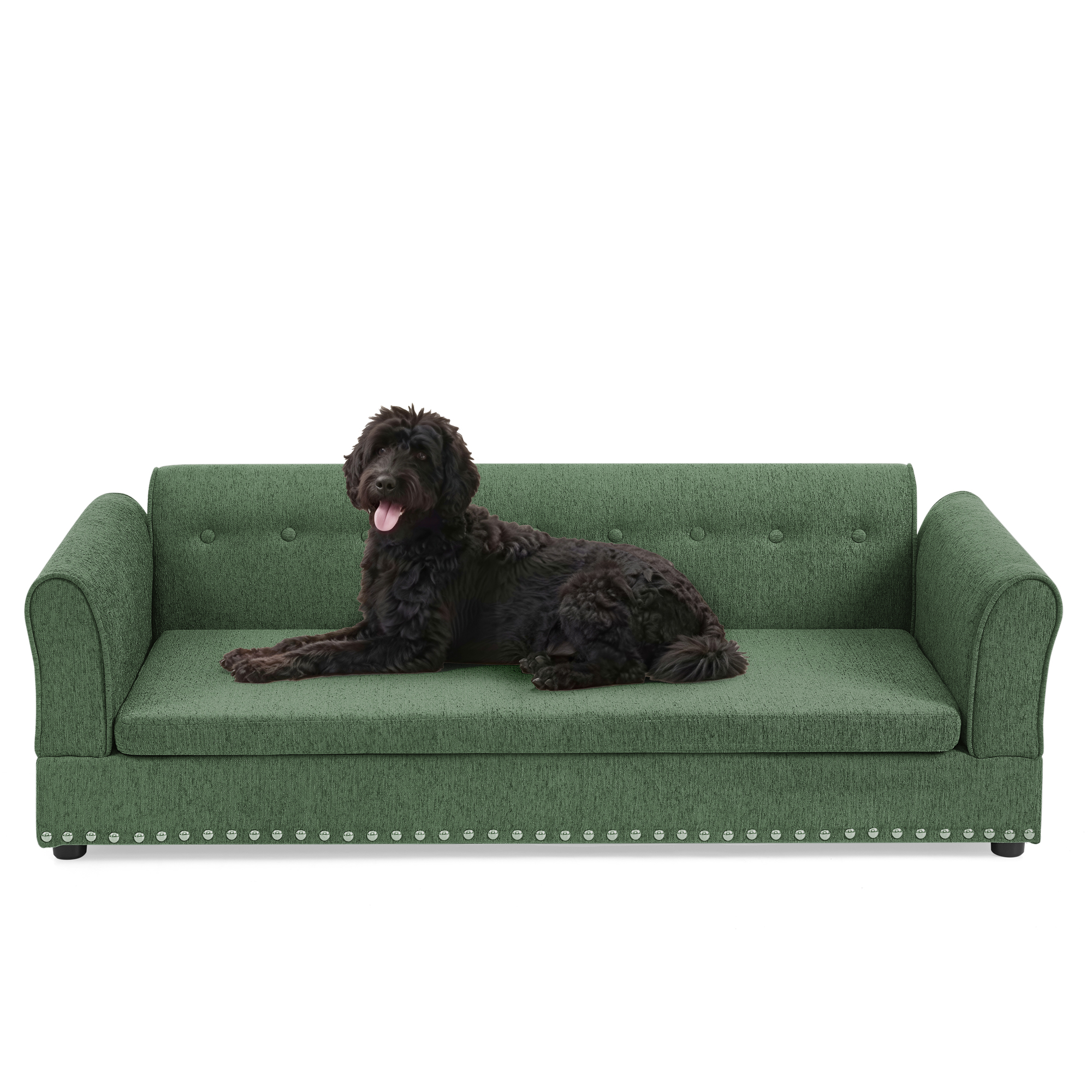 Linen Fabric Elevated Dog Sofa Bed